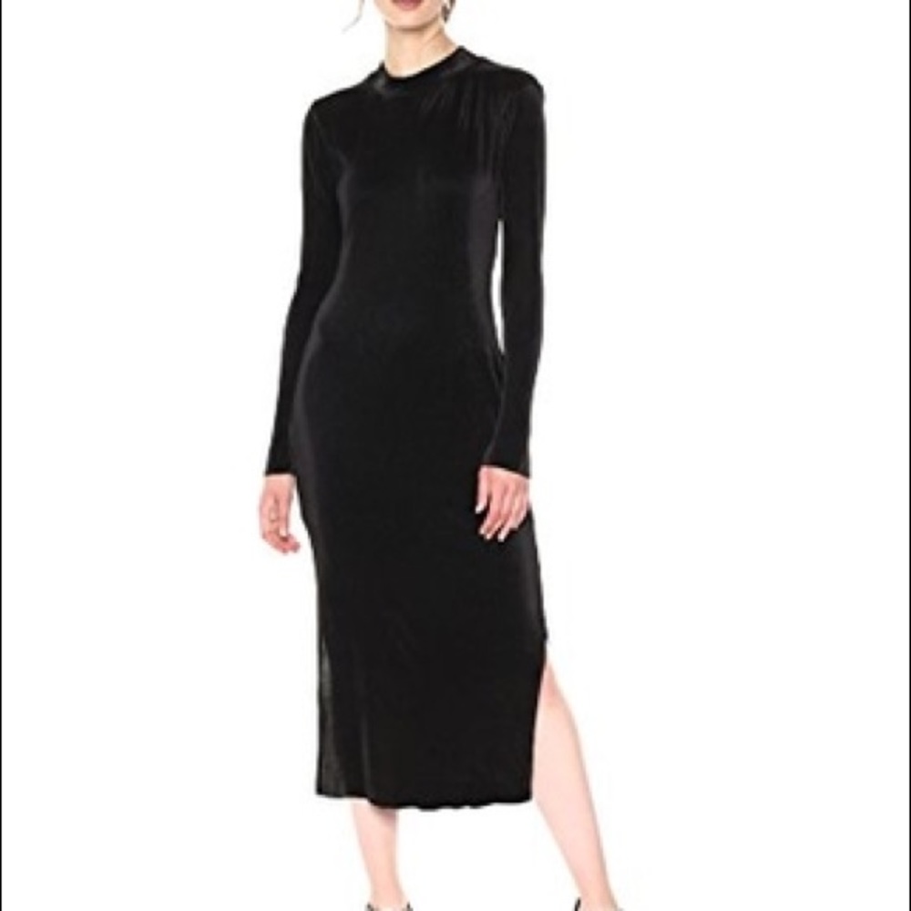 New BCBGeneration Textured Mock Neck Midi Dress